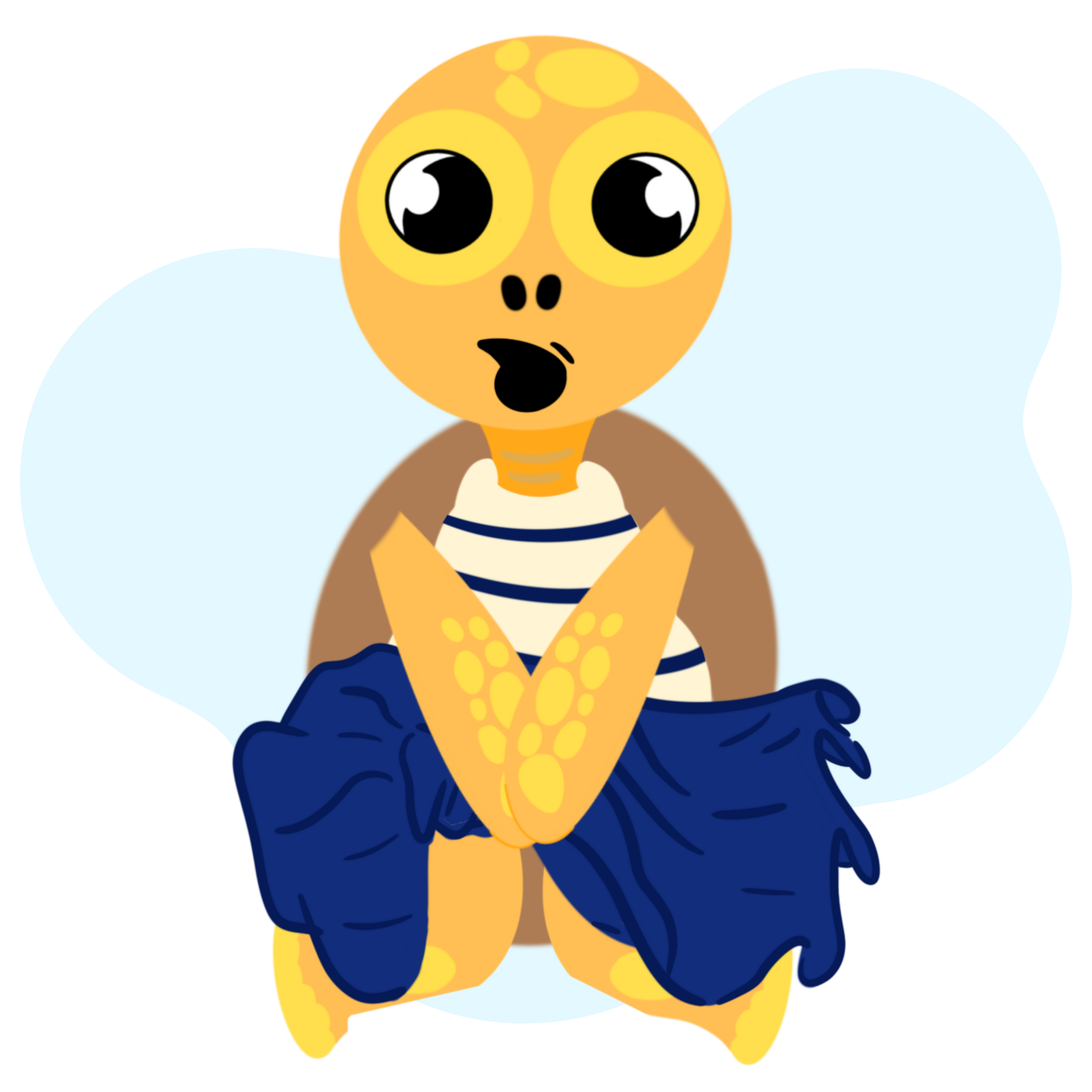 Aliénor – tortue jaune déterminée, personnage représentant l'axe 2 EVAR : rencontrer les autres, consentement et s'affirmer, maternelle