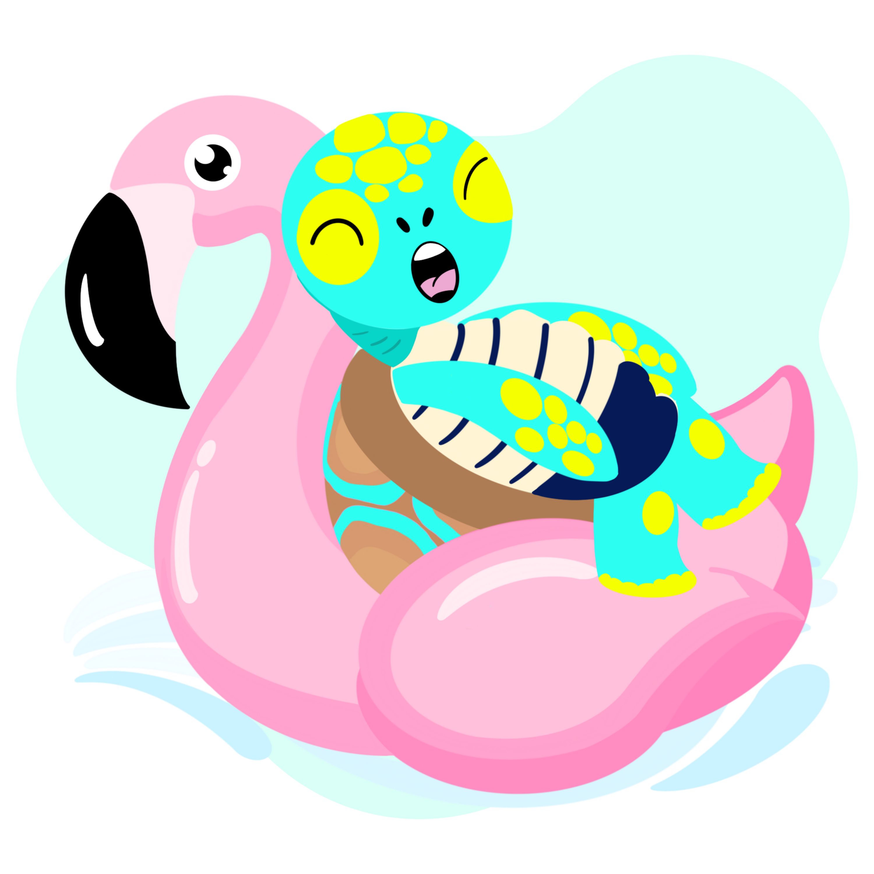 Anh – personnage non genré de l'univers Arthur la Tortue, tortue turquoise représentant l'axe 3 EVAR : trouver sa place dans la société, égalité et tolérance, maternelle