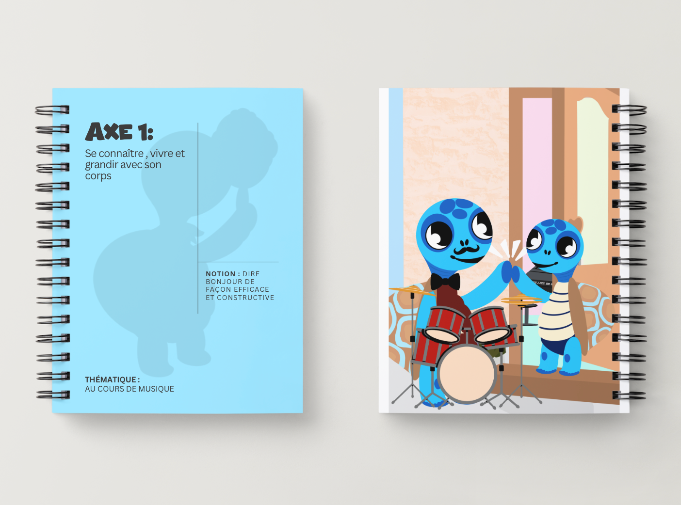 Illustration kit Arthur la Tortue – Au cours de musique : apprendre à dire bonjour de façon efficace et constructive, kit pédagogique EVAR / EVARS maternelle
