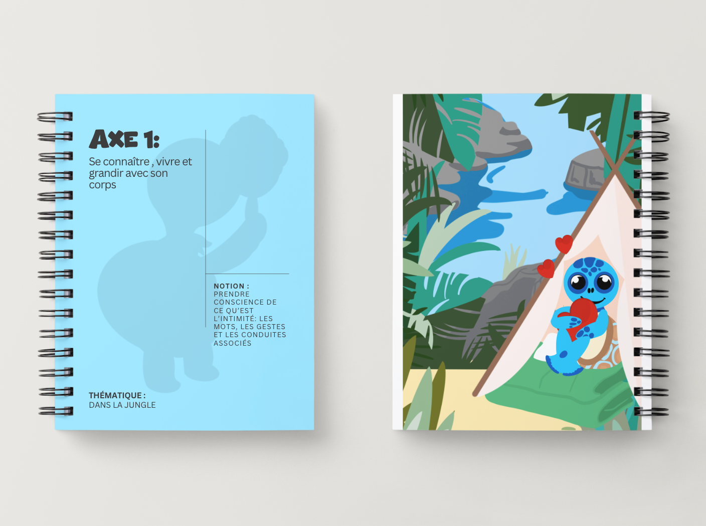 Illustration kit Arthur la Tortue – Dans la jungle : comprendre l'intimité, les mots, gestes et conduites associés, activité EVAR / EVARS maternelle