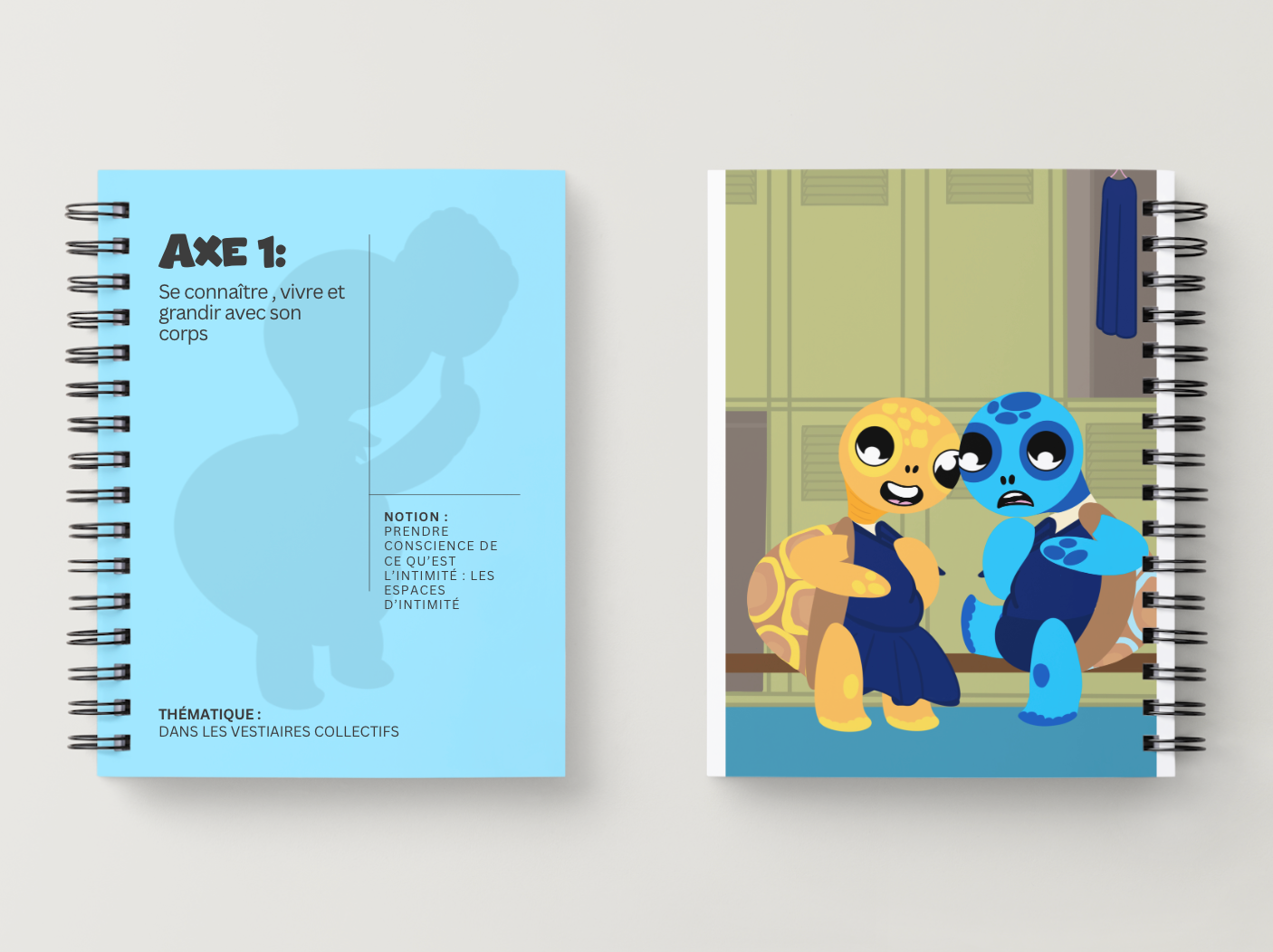 Illustration kit Arthur la Tortue – Dans les vestiaires collectifs : identifier les espaces d'intimité, kit pédagogique EVAR / EVARS maternelle