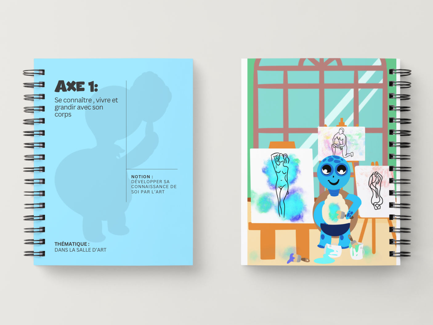 Illustration kit Arthur la Tortue – Dans la salle d'art : développer la connaissance de soi par l'art, activité créative EVAR / EVARS maternelle
