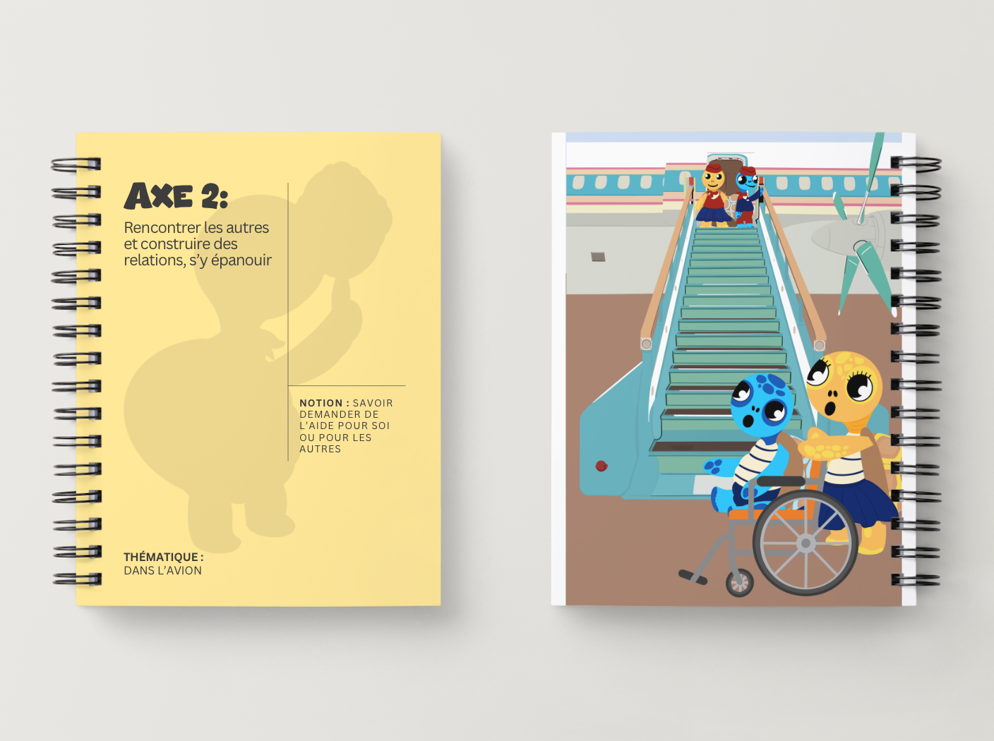 Illustration kit Arthur la Tortue – Dans l'avion : savoir demander de l'aide pour soi ou pour les autres, séance EVAR / EVARS maternelle