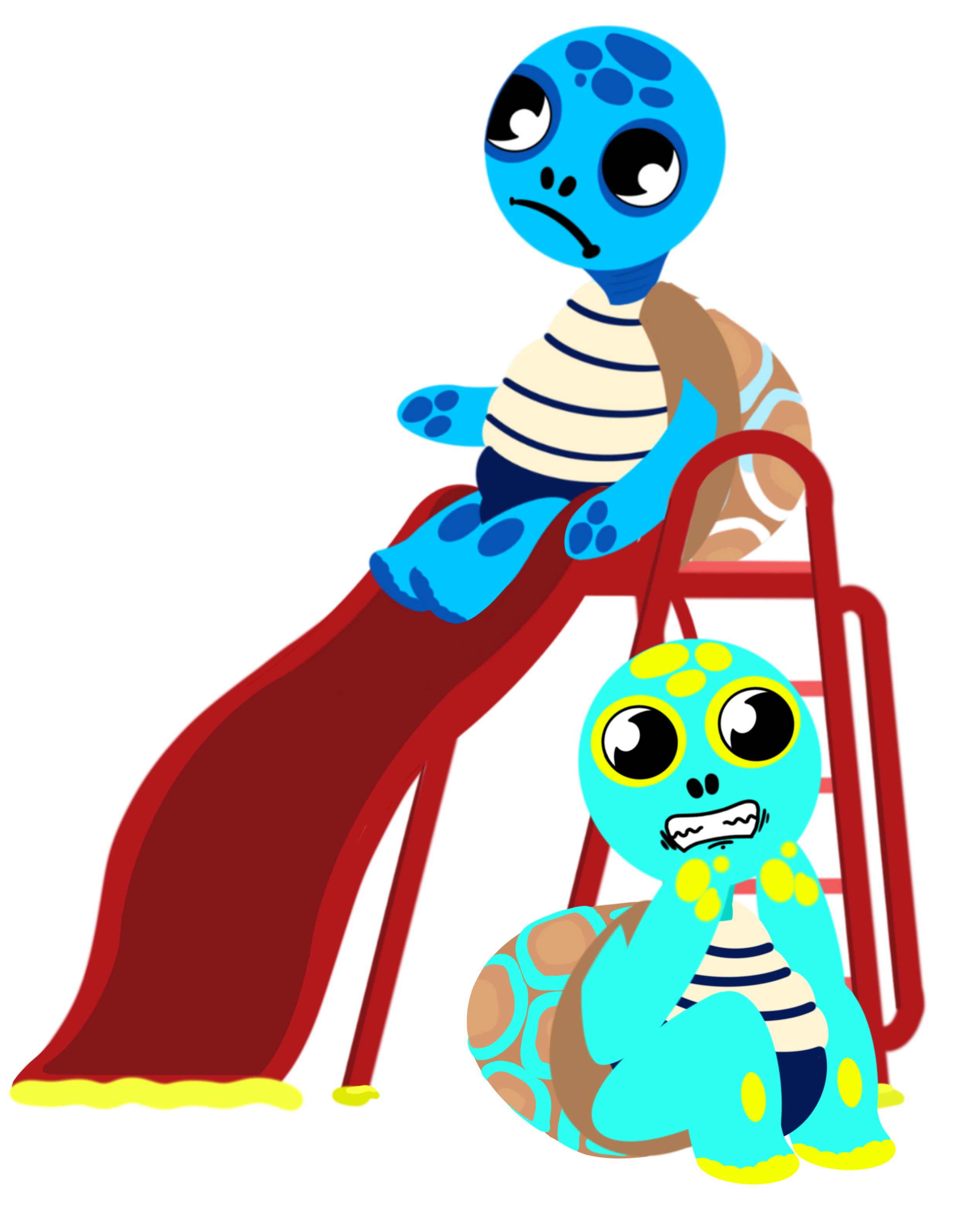 Illustration Arthur la Tortue – développer des relations sociales constructives, support pédagogique EVAR créé par Louise, illustratrice jeunesse