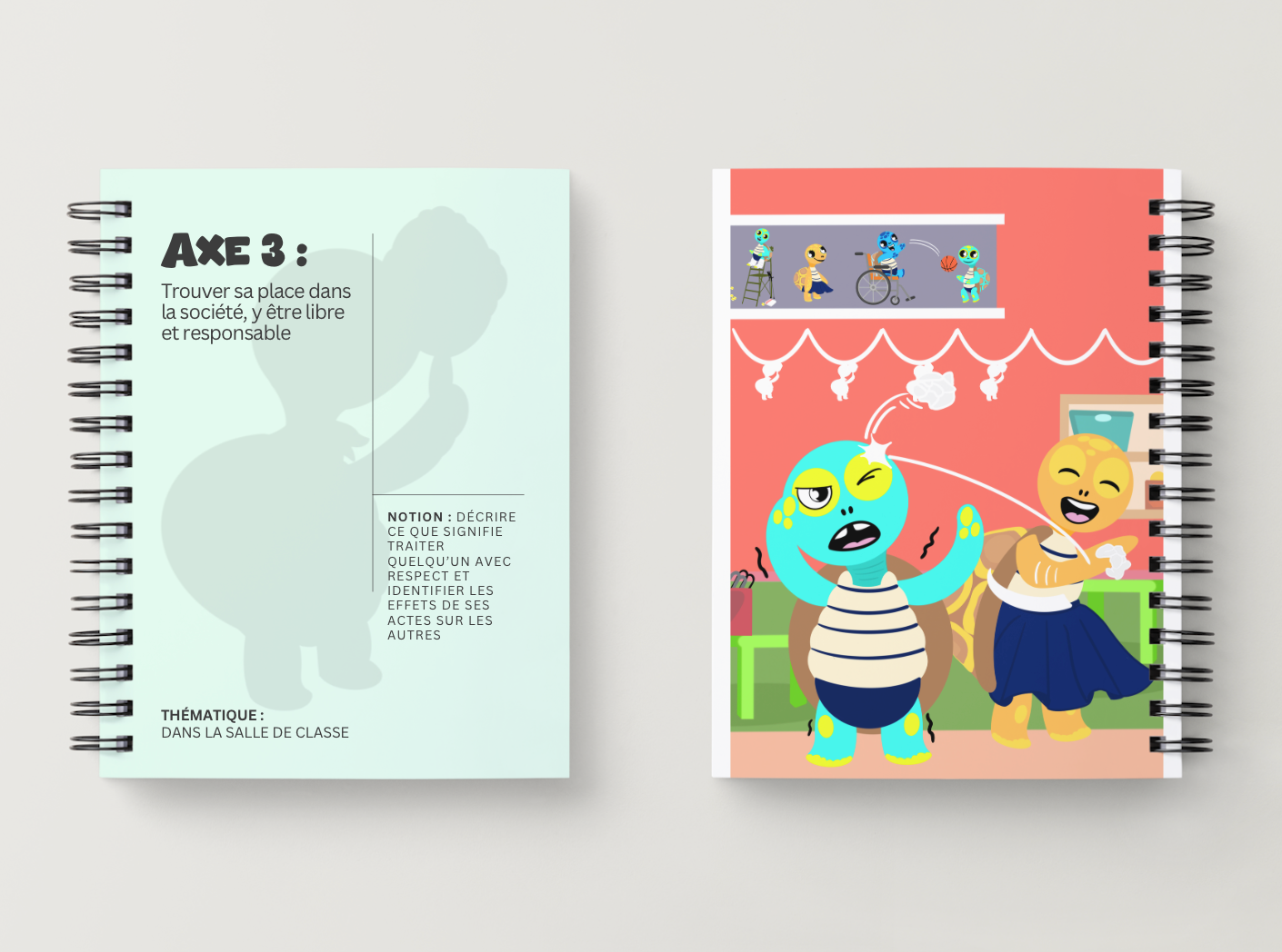 Illustration kit Arthur la Tortue – Dans la salle de classe : traiter quelqu'un avec respect et comprendre les effets de ses actes, séance EVAR / EVARS maternelle