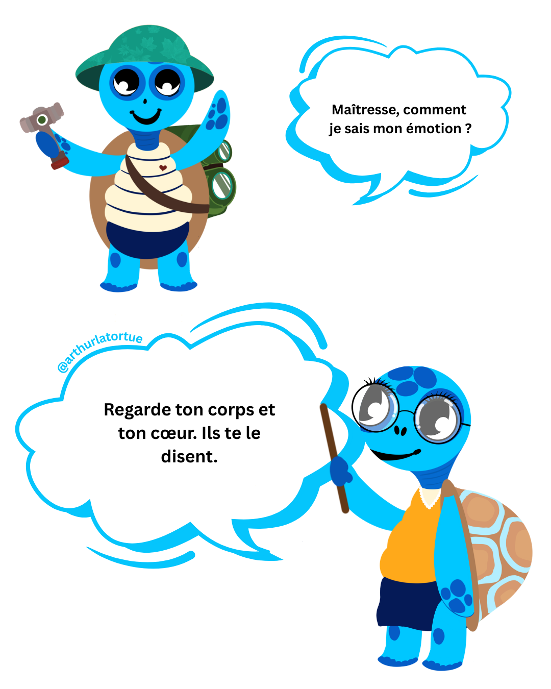 Illustration Arthur la Tortue – quand consulter un professionnel pour les difficultés émotionnelles d'un enfant de maternelle
