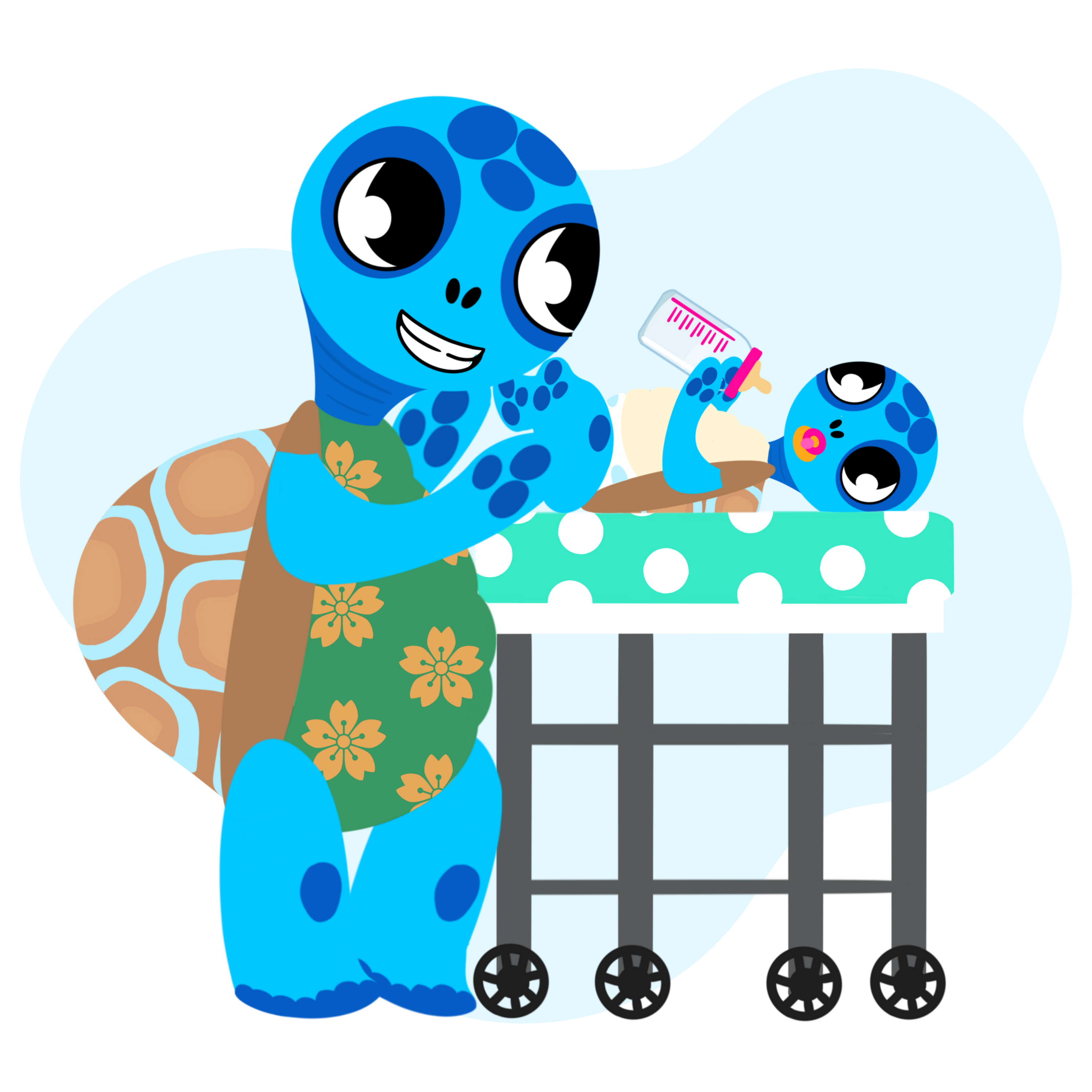 Illustration Arthur la Tortue – apprendre par le concret, les enfants de maternelle comprennent mieux à partir de situations vécues, programme EVAR